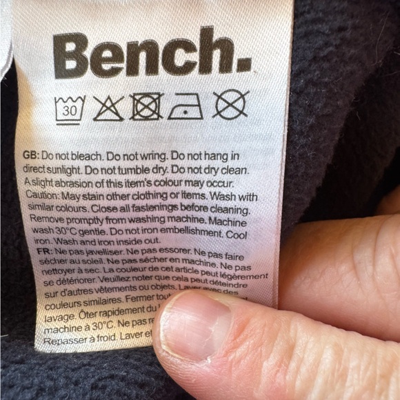 Bench Women’s dark navy velvety soft Full Zip Hoodie (medium) - Picture 4 of 6